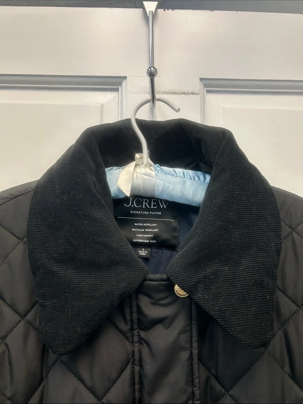 Like New J. Crew Heritage Quilted Black Barn Jacket with PrimaLoft® Size L